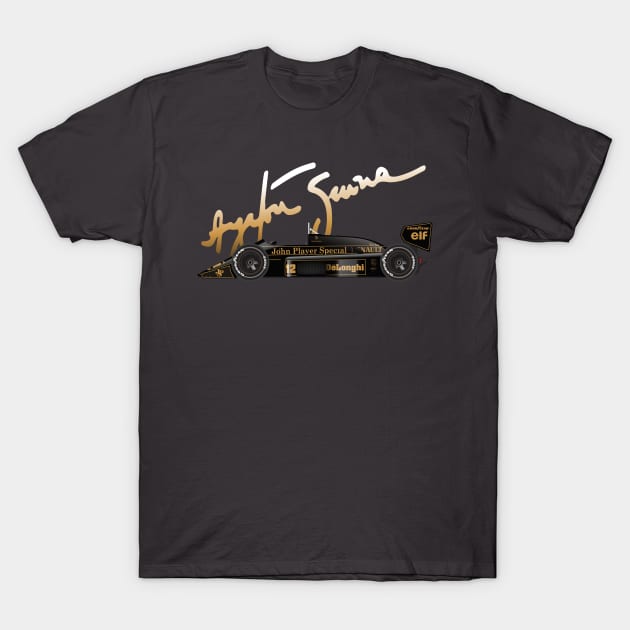 Ayrton Senna's Lotus 98T Illustration T-Shirt by Burro Wheel